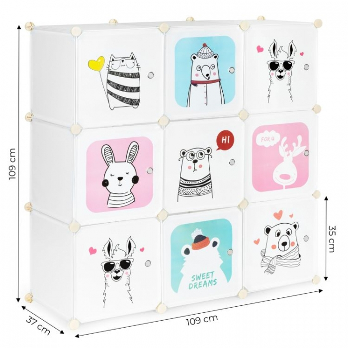 Raft modular cu 9 compartimente pentru camera copilului Ecotoys 09B [5]