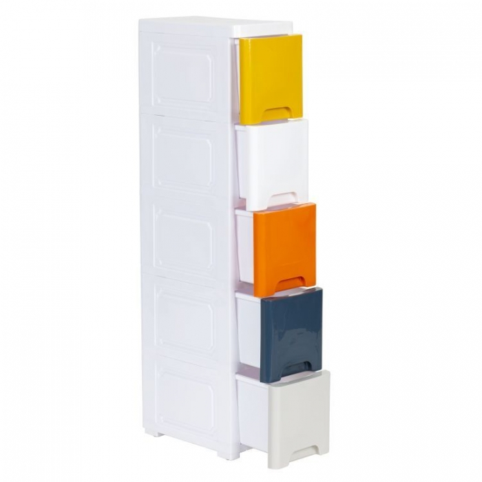 Raft pe roti cu 5 compartimente pentru depozitarea jucariilor ModernHome - Multicolor [5]