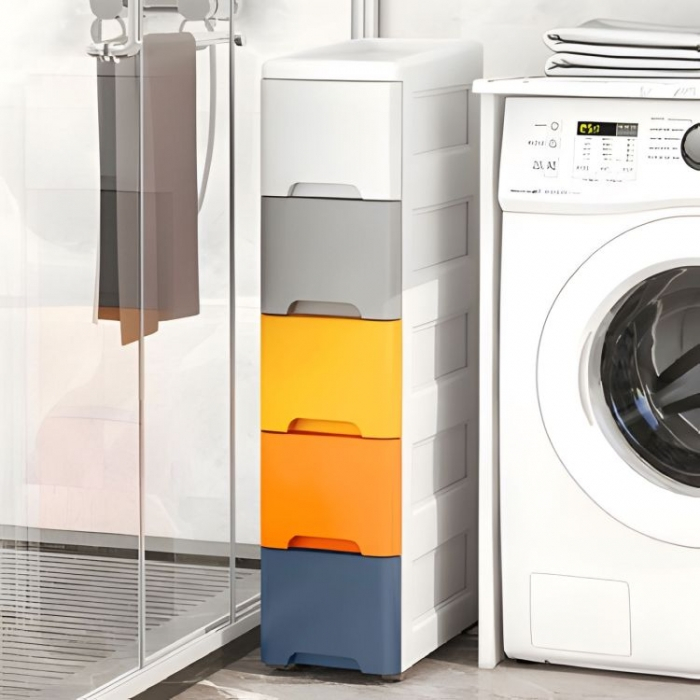 Raft pe roti cu 5 compartimente pentru depozitarea jucariilor ModernHome - Multicolor [4]
