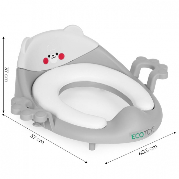 Reductor toaleta cu manere pentru copii Ecotoys PP104 - Gri [8]