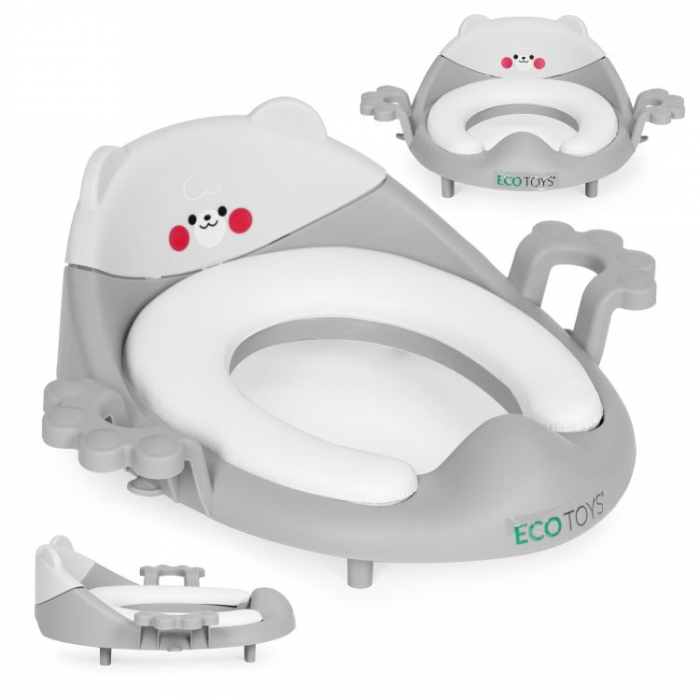 Reductor toaleta cu manere pentru copii Ecotoys PP104 - Gri [2]