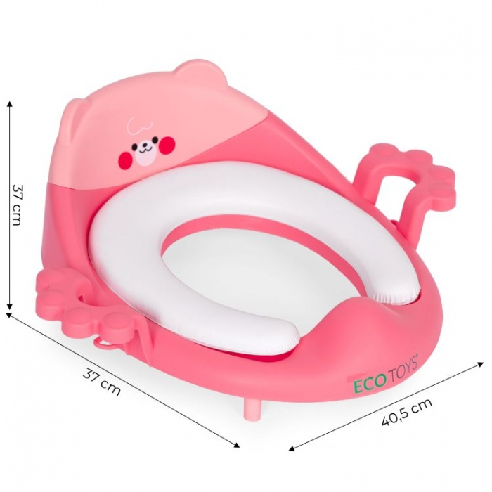 Reductor toaleta cu manere pentru copii Ecotoys PP104 - Roz [8]
