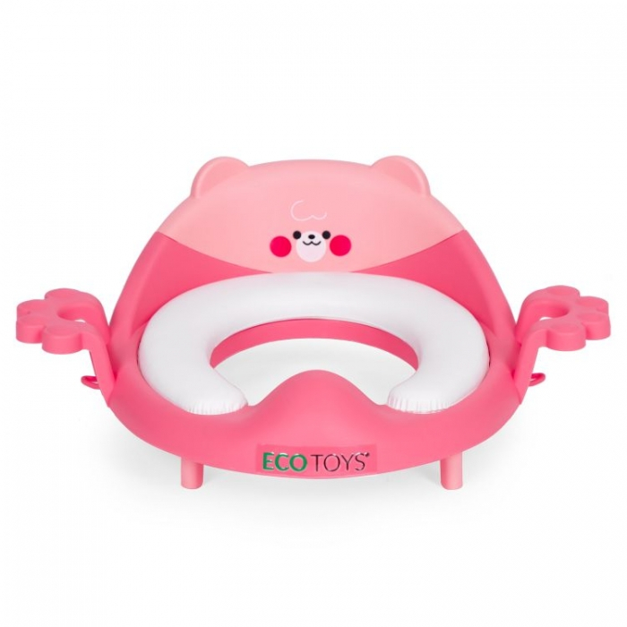 Reductor toaleta cu manere pentru copii Ecotoys PP104 - Roz [4]