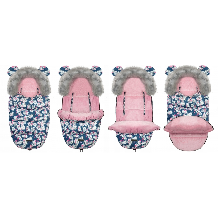 Sac de dormit 95 x 48 cm Ricokids Elmi 720012 - Bleumarin cu flamingo [2]