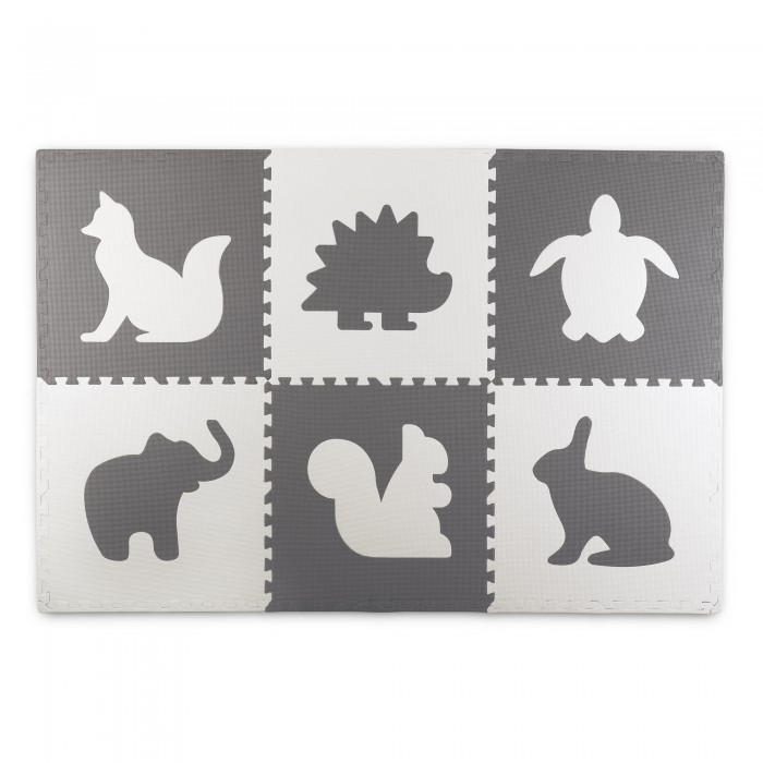 Salteluta de joaca 180 x 120 cm cu animalute 6 bucati Ricokids 7491 - Gri [2]