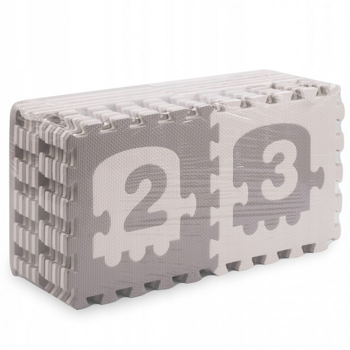 Salteluta de joaca 180 x 180 cm cu litere si cifre Ricokids 7488 - Trenulet Gri [3]