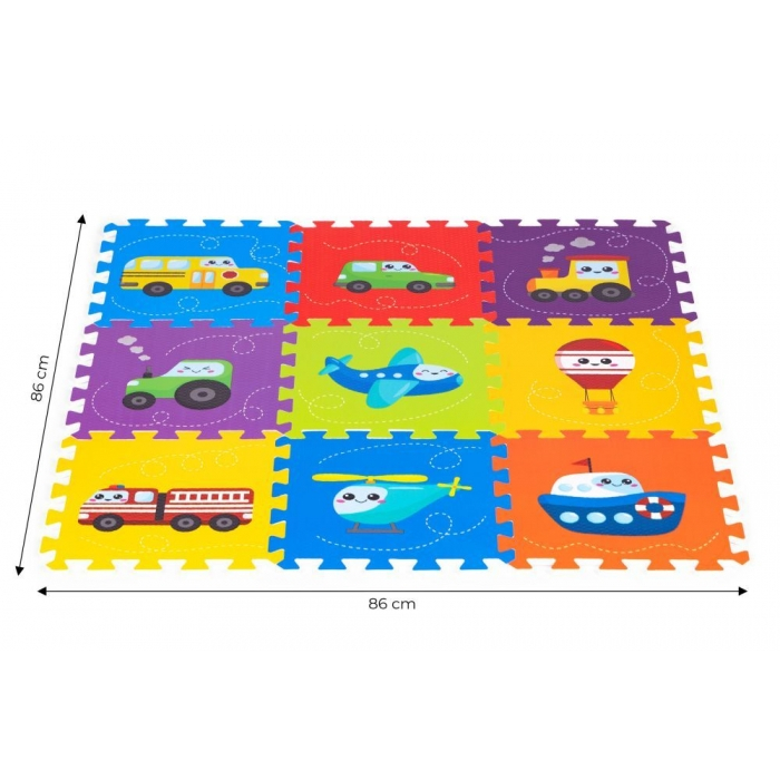 Salteluta de joaca pentru copii 86 x 86 x 1 cm IPlay 0392 - Vehicule [7]