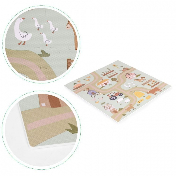 Salteluta de joaca pentru copii 90.5 x 90.5 x 1 cm ECOEVA019 - Ferma [5]