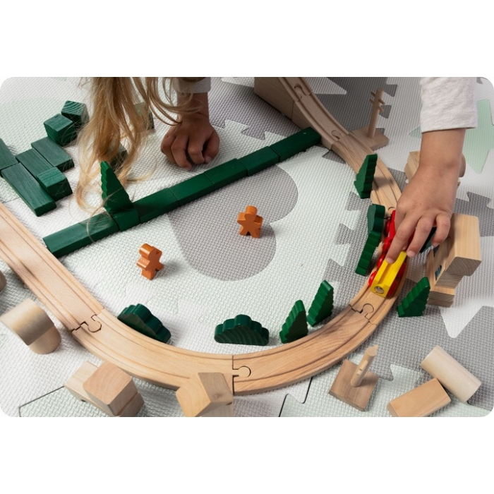 Salteluta de joaca tip puzzle cu 16 elemente pentru copii, 151 x 151 cm, Ricokids 738100 - Mint [5]