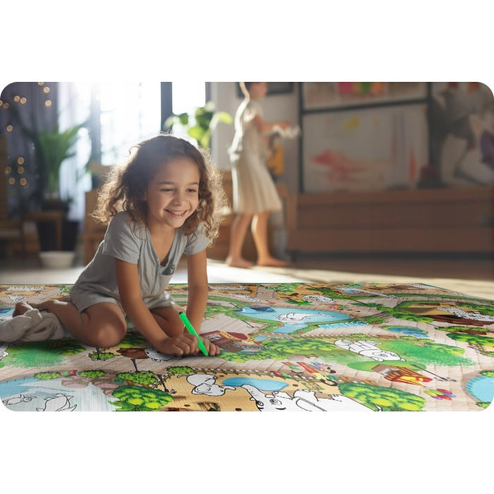 Salteluta de joaca XXL 200 x 120 x 0.3 cm Ricokids RK-343 - Zoo [3]