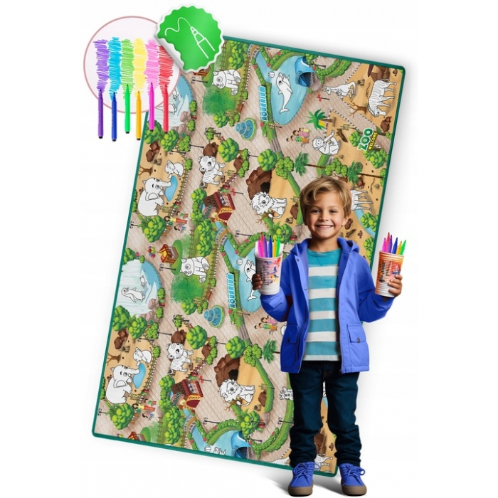 Salteluta de joaca XXL 200 x 120 x 0.3 cm Ricokids RK-343 - Zoo [2]