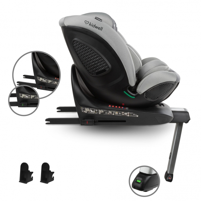Scaun auto cu ISOFIX Kidwell GoCar, grupa 40-135 cm, i-Size, omologare R129 - Gri [3]