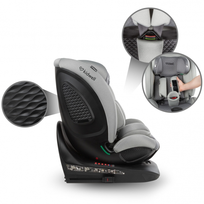 Scaun auto cu ISOFIX Kidwell GoCar, grupa 40-135 cm, i-Size, omologare R129 - Gri [13]
