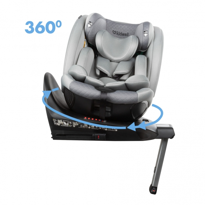 Scaun auto cu ISOFIX Kidwell GoCar, grupa 40-135 cm, i-Size, omologare R129 - Gri [8]