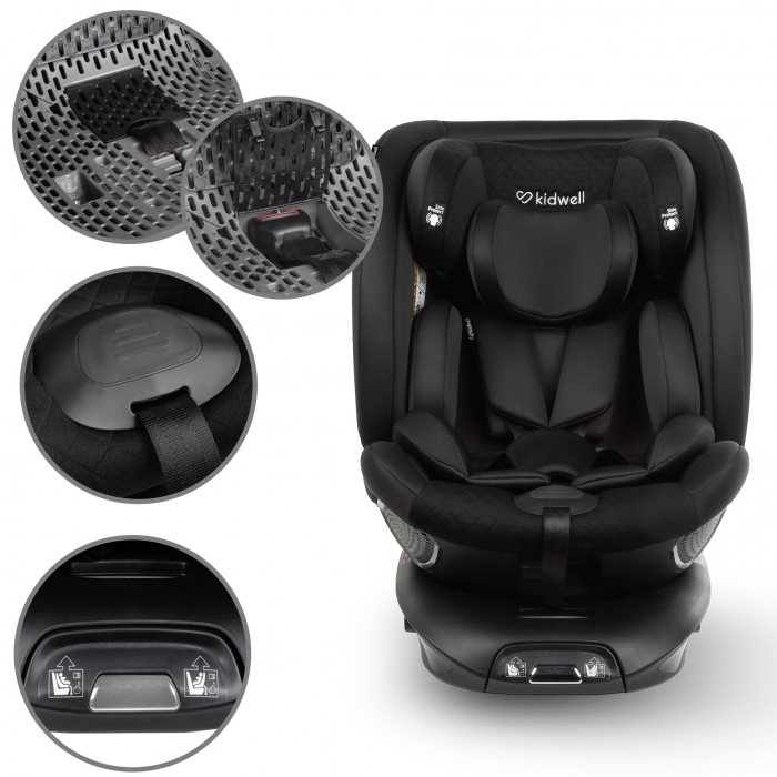 Scaun auto cu ISOFIX Kidwell GoCar, grupa 40-135 cm, i-Size, omologare R129 - Negru [14]