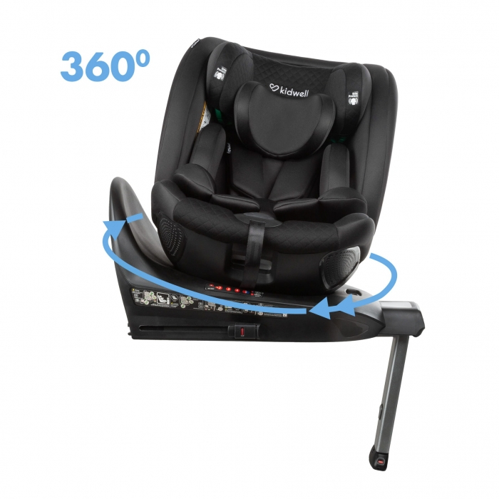 Scaun auto cu ISOFIX Kidwell GoCar, grupa 40-135 cm, i-Size, omologare R129 - Negru [8]