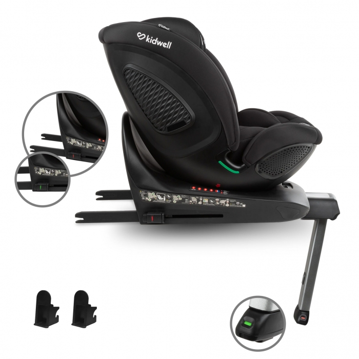 Scaun auto cu ISOFIX Kidwell GoCar, grupa 40-135 cm, i-Size, omologare R129 - Negru [3]