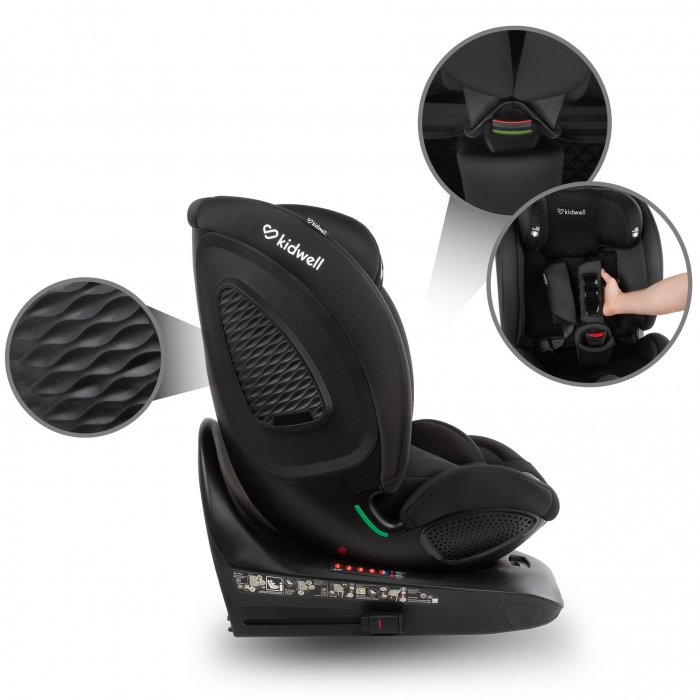 Scaun auto cu ISOFIX Kidwell GoCar, grupa 40-135 cm, i-Size, omologare R129 - Negru [13]