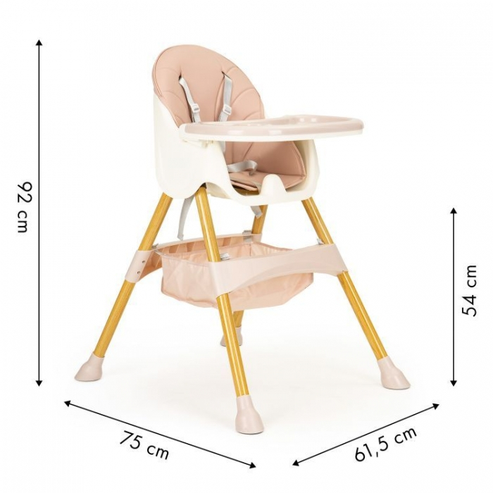 Scaun de masa 2 in 1 Ecotoys HC-823S - Roz [4]