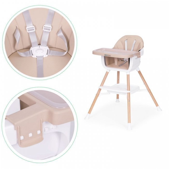 Scaun de masa 2 in 1 Ecotoys HC508 - Bej [7]