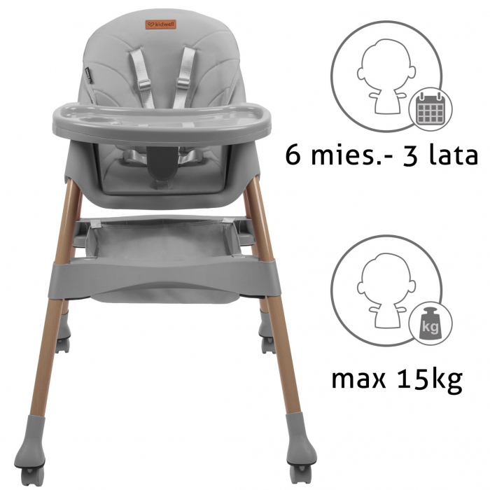 Scaun de masa 2 in 1 Kidwell KARIMI - Gri [2]