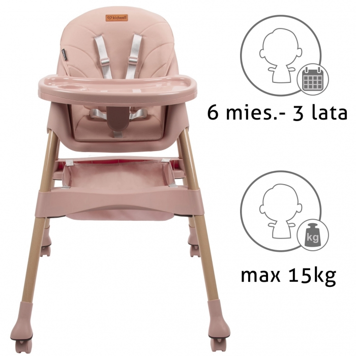 Scaun de masa 2 in 1 Kidwell KARIMI - Roz [3]