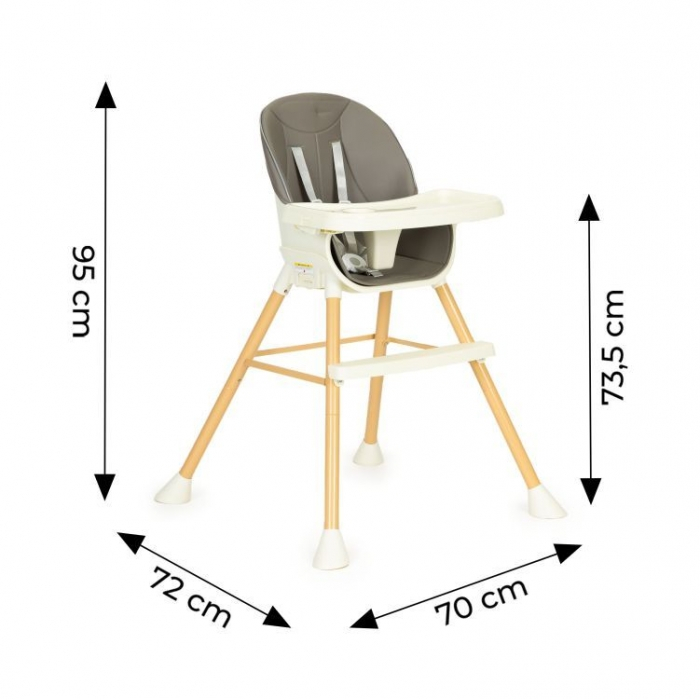 Scaun de masa 2 in 1 pentru copii Ecotoys HA-018 - Gri [10]