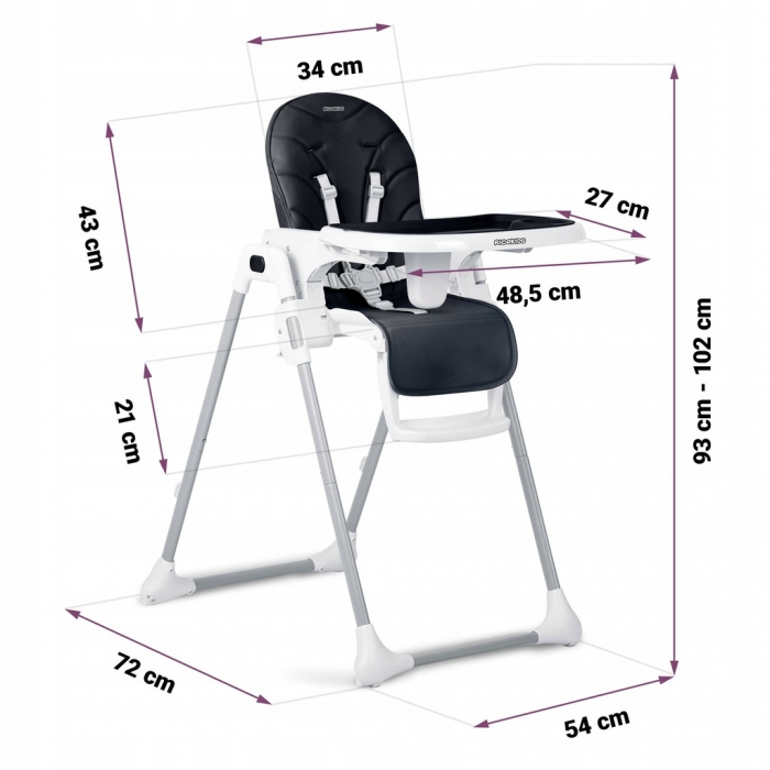 Scaun de masa pentru copii Ricokids Tulo 700603 - Negru [9]