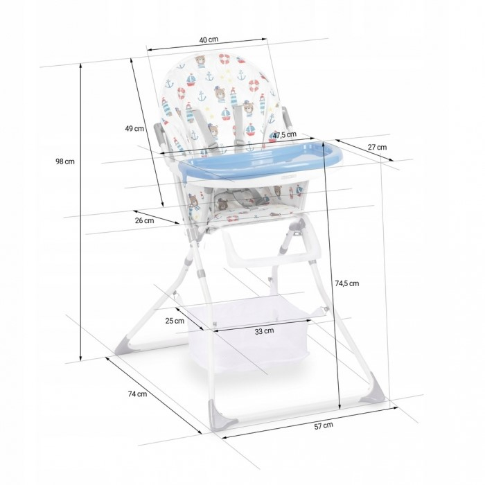 Scaun de masa Ricokids Eldo - Alb - Albastru [5]