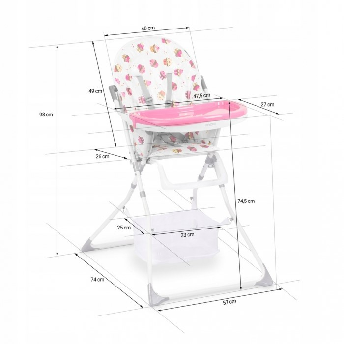 Scaun de masa Ricokids Eldo - Alb - Roz [5]