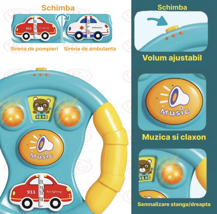 Set 3 Jucarii interactive bebe Volan Telefon si Chei cu lumini [3]