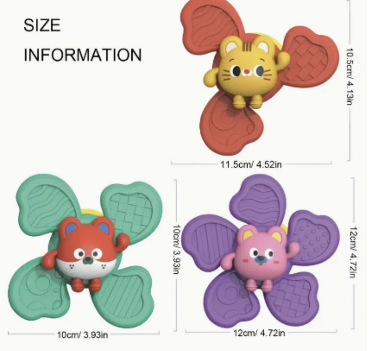 Set 3 jucarii interactive bebelusi, Spinner cu ventuza, 18 luni+ [3]