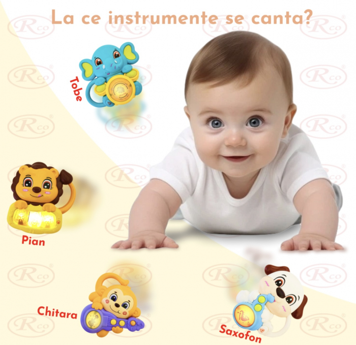 Set 4 Jucarii interactive bebe Mini orga Animalute cu instrumente [2]