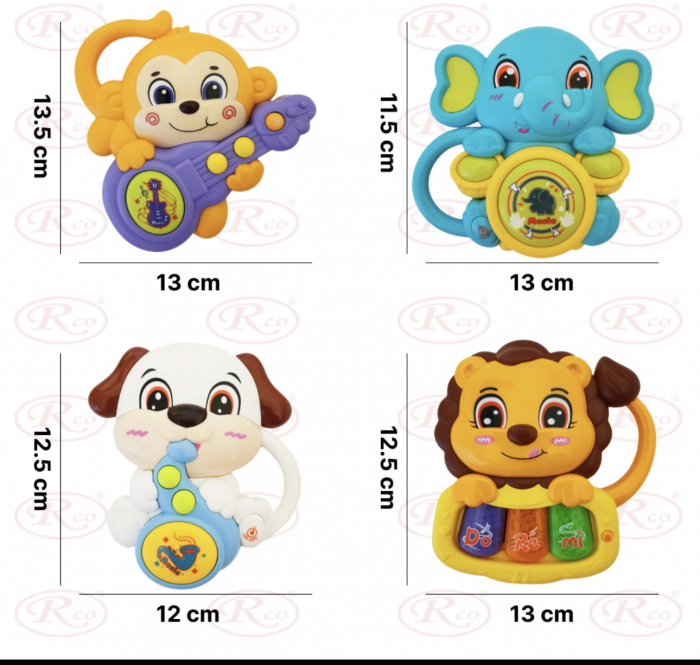 Set 4 Jucarii interactive bebe Mini orga Animalute cu instrumente [5]
