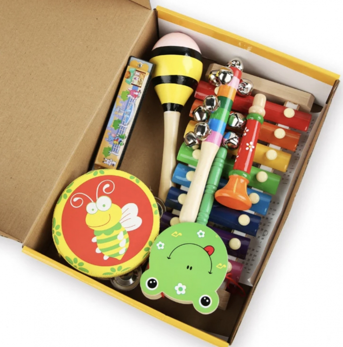 Set 8 instrumente muzicale din lemn pentru copii, 3 ani+ [2]