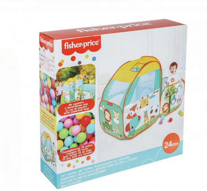 Set Cort pentru Copii cu Piscina si Bile de Joaca – Fisher Price, 55x27x40 cm, 2 ani+ [5]