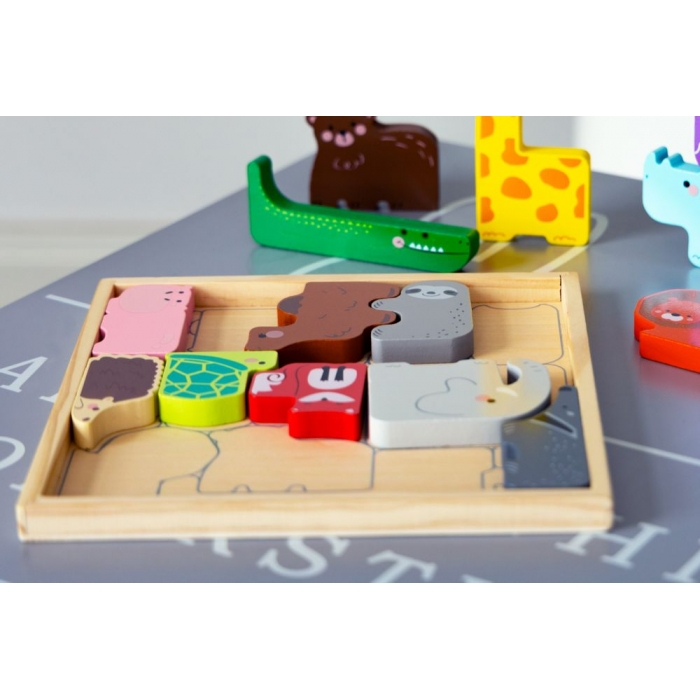 Set cu 14 figurine in forma de animale din lemn Ecotoys 3002 [3]
