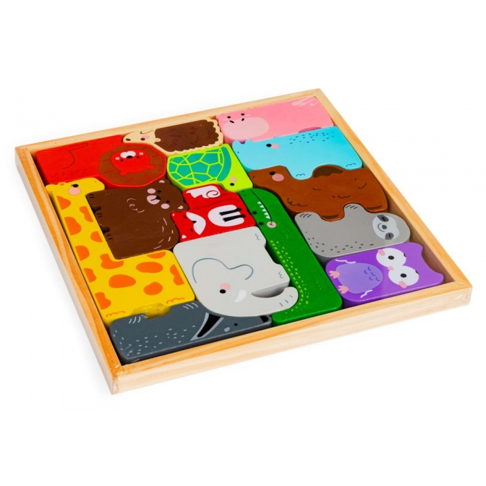 Set cu 14 figurine in forma de animale din lemn Ecotoys 3002 [1]