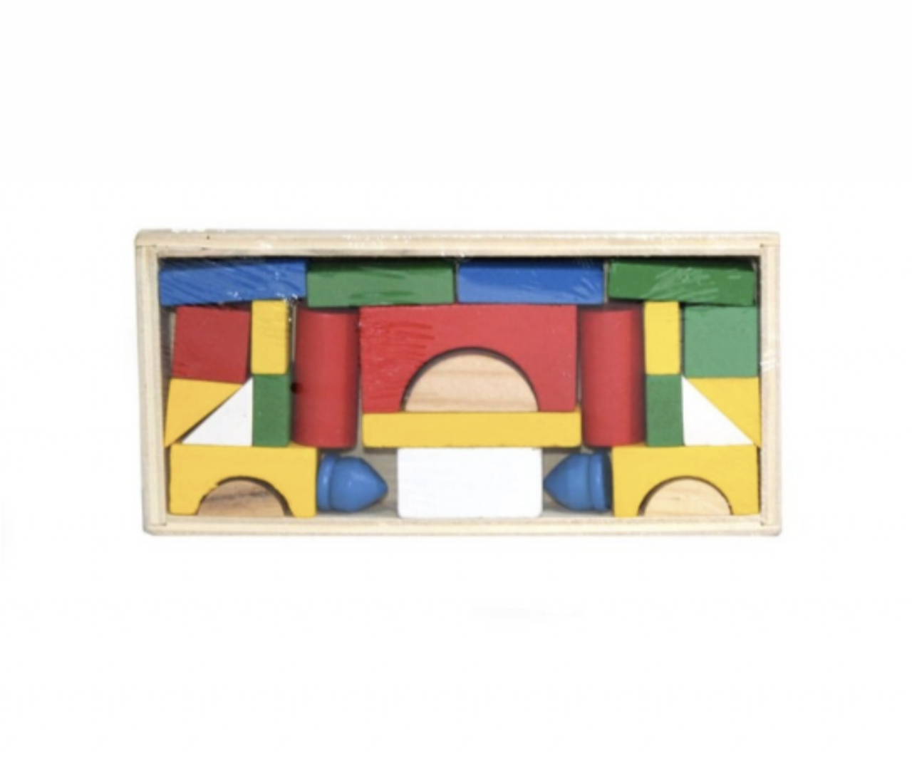Set cuburi de constructie din lemn, 26 piese, mini [4]