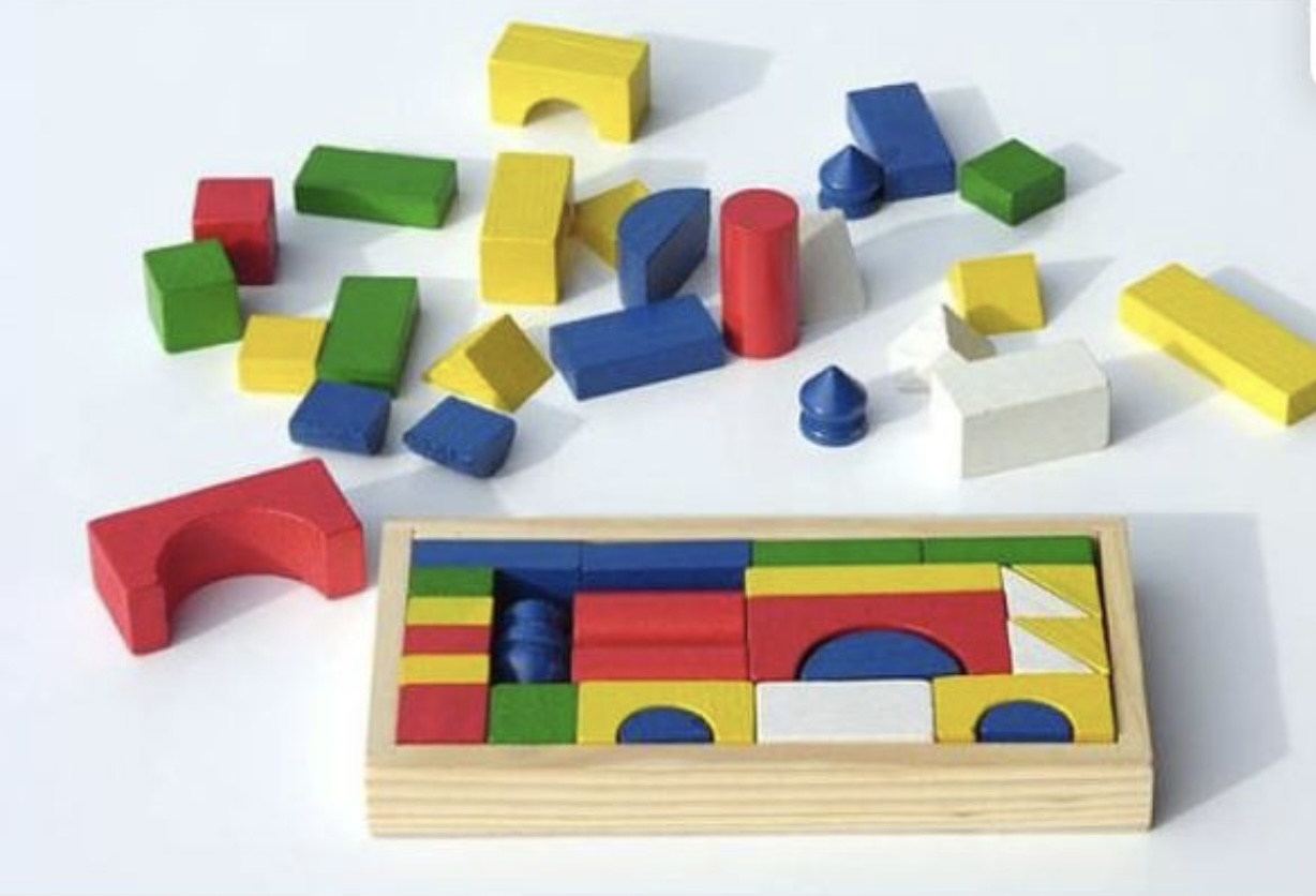 Set cuburi de constructie din lemn, 26 piese, mini [3]
