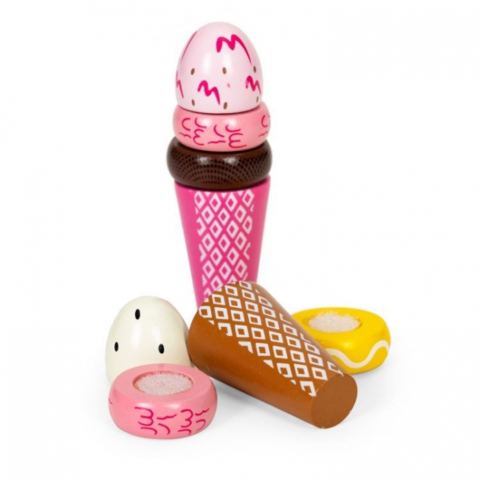 Set de 2 inghetate din lemn pentru copii, 9 elemente, Ecotoys TL12106 [3]