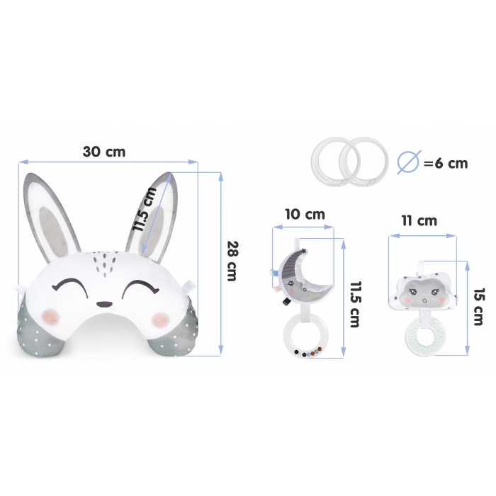 Set de 4 jucarii interactive pentru saltelute de joaca Nukido 731000 - Gri [3]