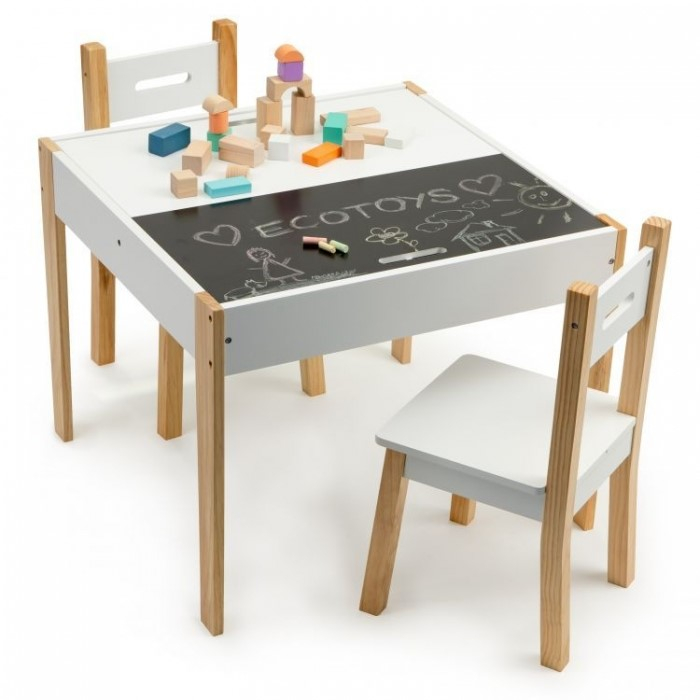 Set de masa cu doua scaune pentru copii Ecotoys OTI43 [3]