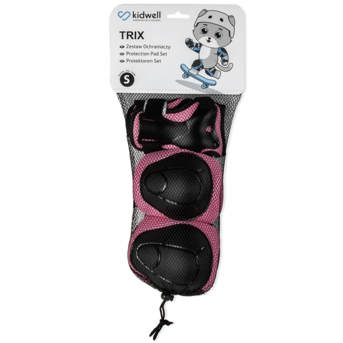 Set de protectie pentru copii, cotiere si genunchiere, marimea S, Kidwell TRIX - Pink [10]