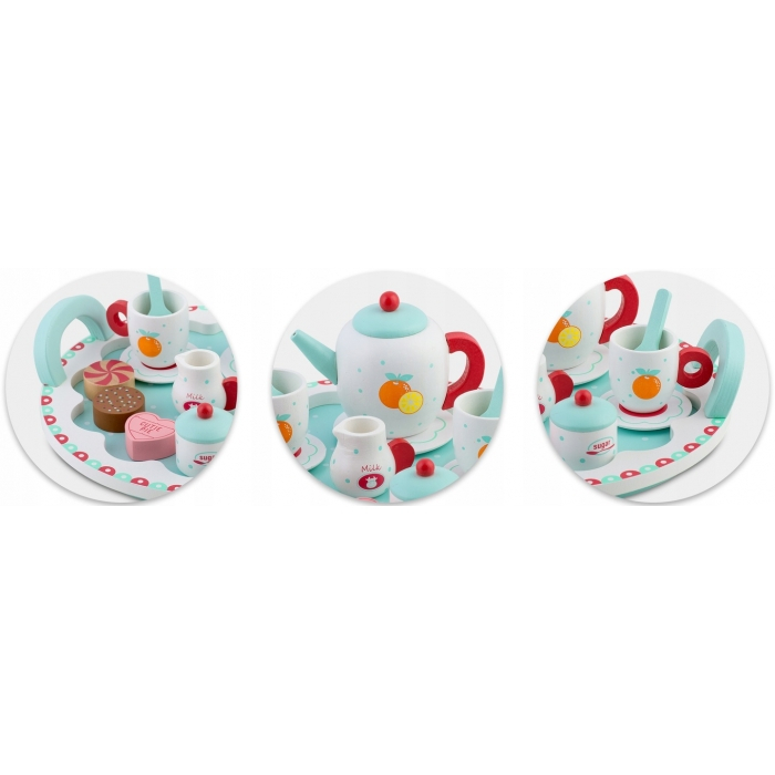 Set din lemn pentru servit ceaiul Ricokids RK-869 - Turcoaz [3]