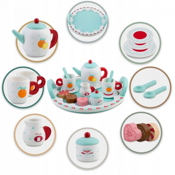 Set din lemn pentru servit ceaiul Ricokids RK-869 - Turcoaz [5]