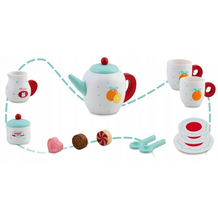 Set din lemn pentru servit ceaiul Ricokids RK-869 - Turcoaz [6]