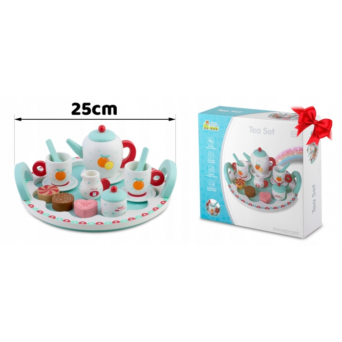 Set din lemn pentru servit ceaiul Ricokids RK-869 - Turcoaz [8]