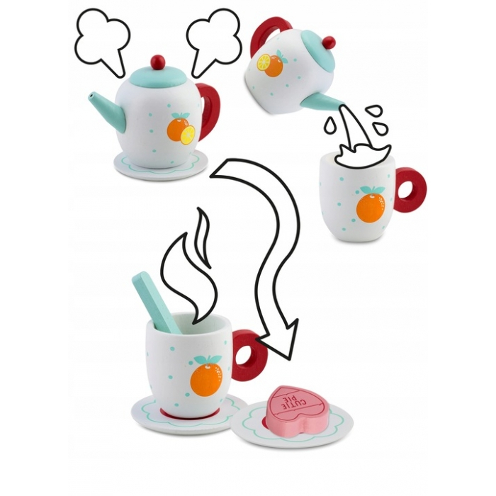 Set din lemn pentru servit ceaiul Ricokids RK-869 - Turcoaz [2]