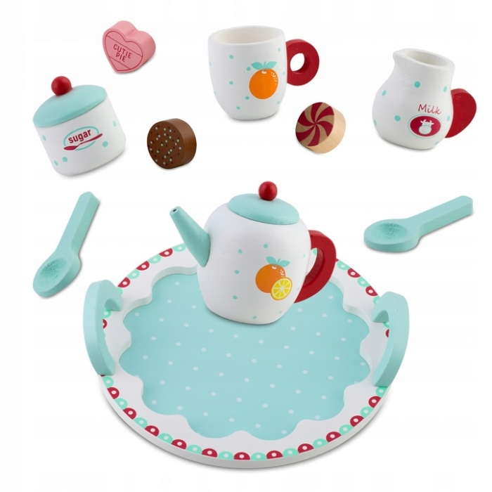 Set din lemn pentru servit ceaiul Ricokids RK-869 - Turcoaz [4]